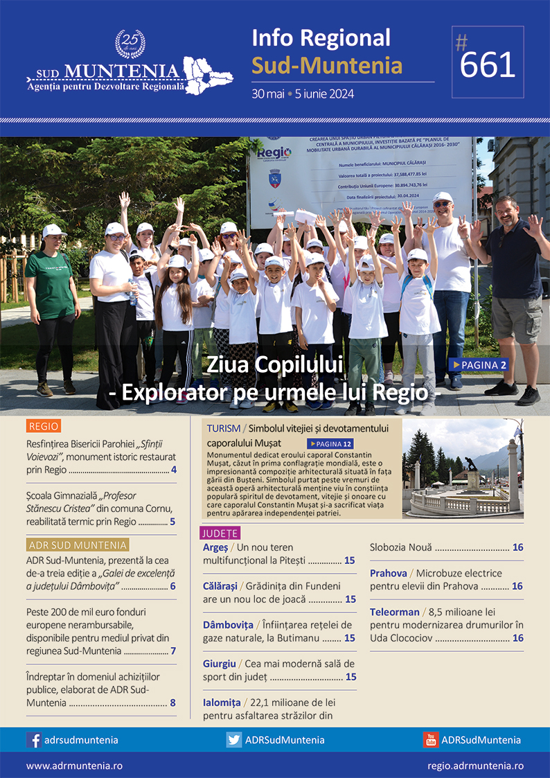 A apărut buletinul informativ Info Regional Sud Muntenia nr. 661
