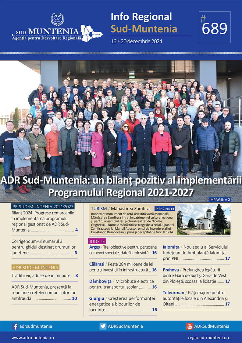 A apărut buletinul informativ Info Regional Sud-Muntenia nr. 689