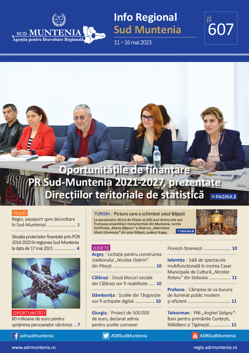 A apărut buletinul informativ Info Regional Sud Muntenia nr. 607