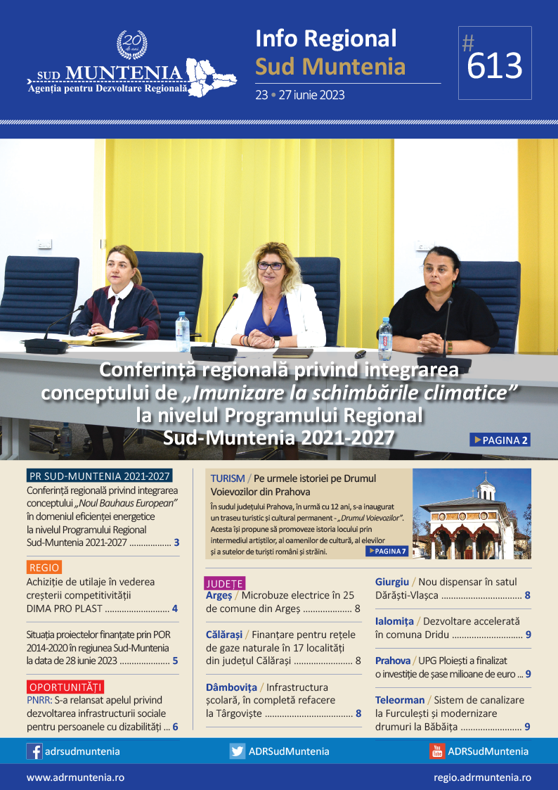 A apărut buletinul informativ Info Regional Sud Muntenia nr. 613