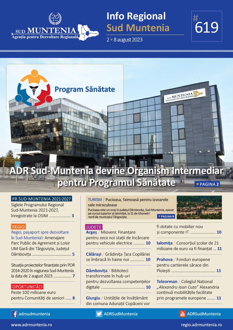 A apărut buletinul informativ Info Regional Sud Muntenia nr. 619