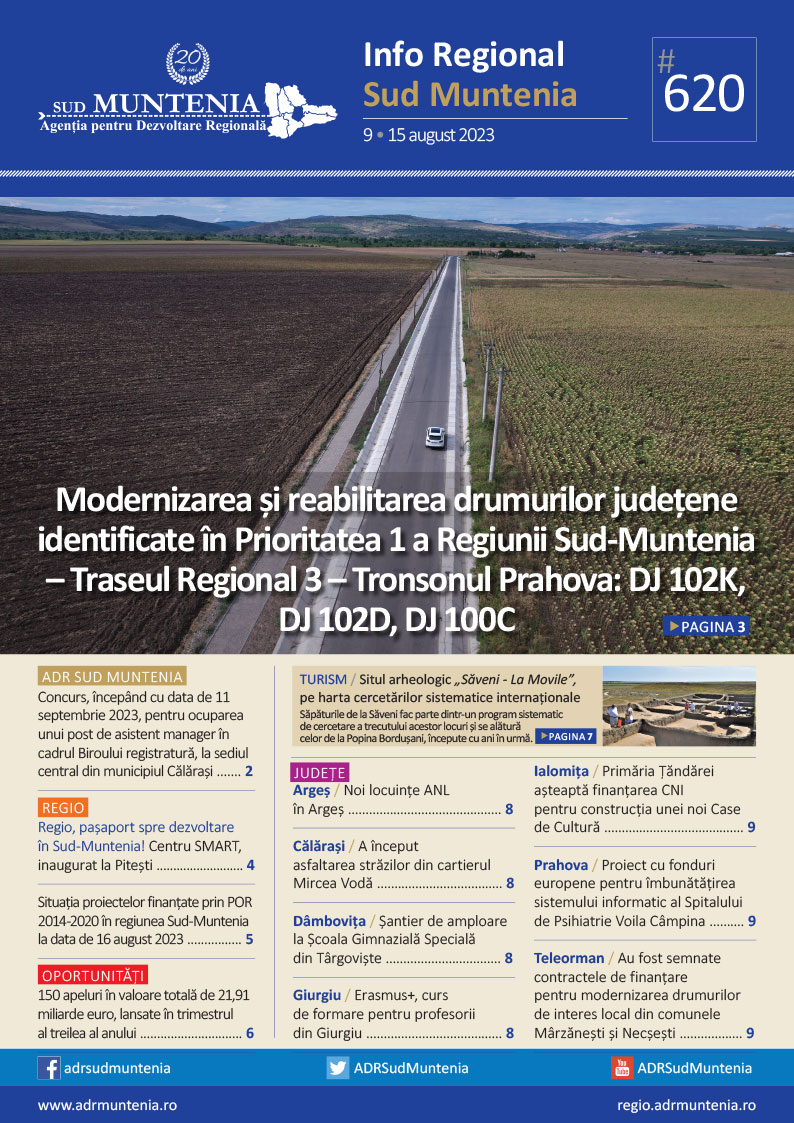 A apărut buletinul informativ Info Regional Sud Muntenia nr. 620