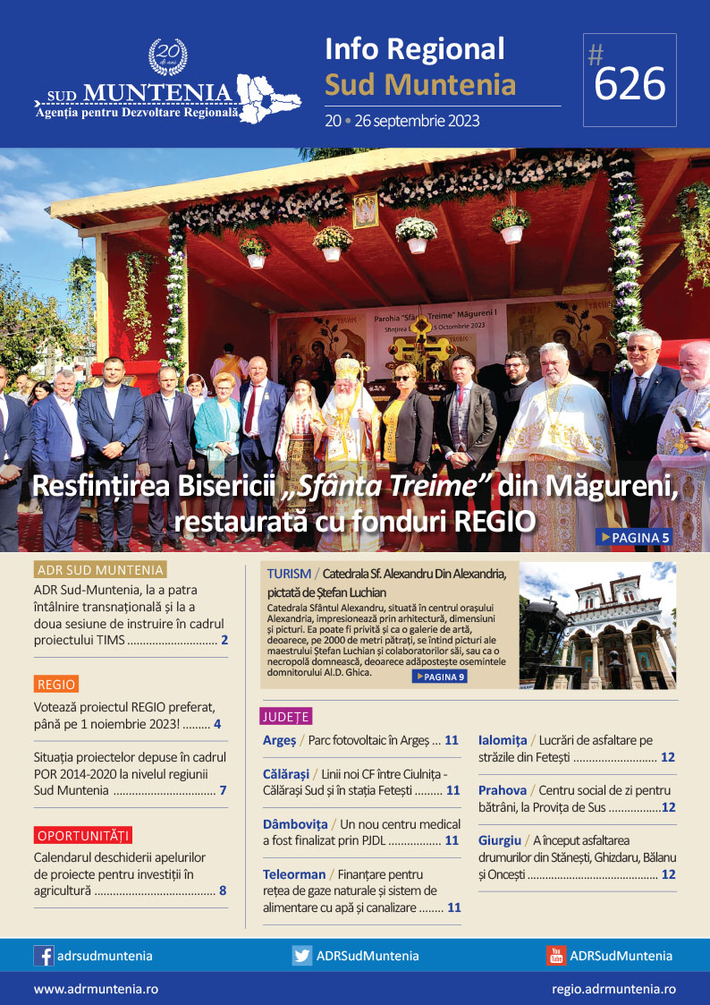 A apărut buletinul informativ Info Regional Sud Muntenia nr. 629