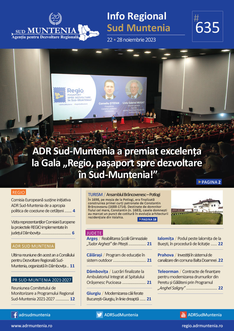 A apărut buletinul informativ Info Regional Sud Muntenia nr. 635