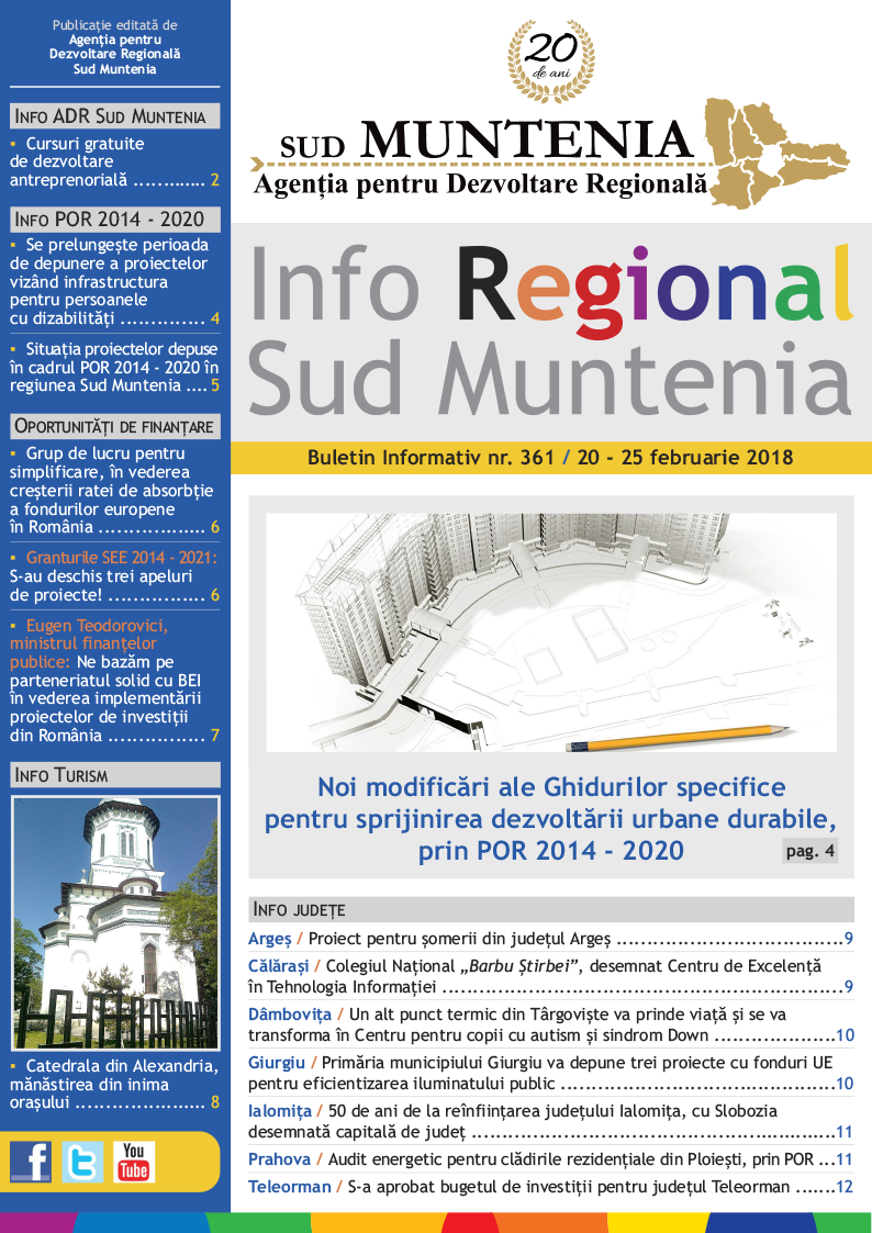 A apărut buletinul informativ Info Regional Sud Muntenia nr. 361!