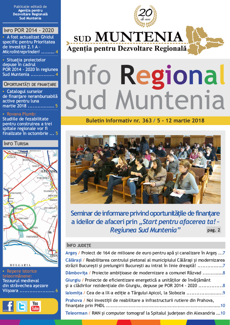 A apărut buletinul informativ Info Regional Sud Muntenia nr. 363!