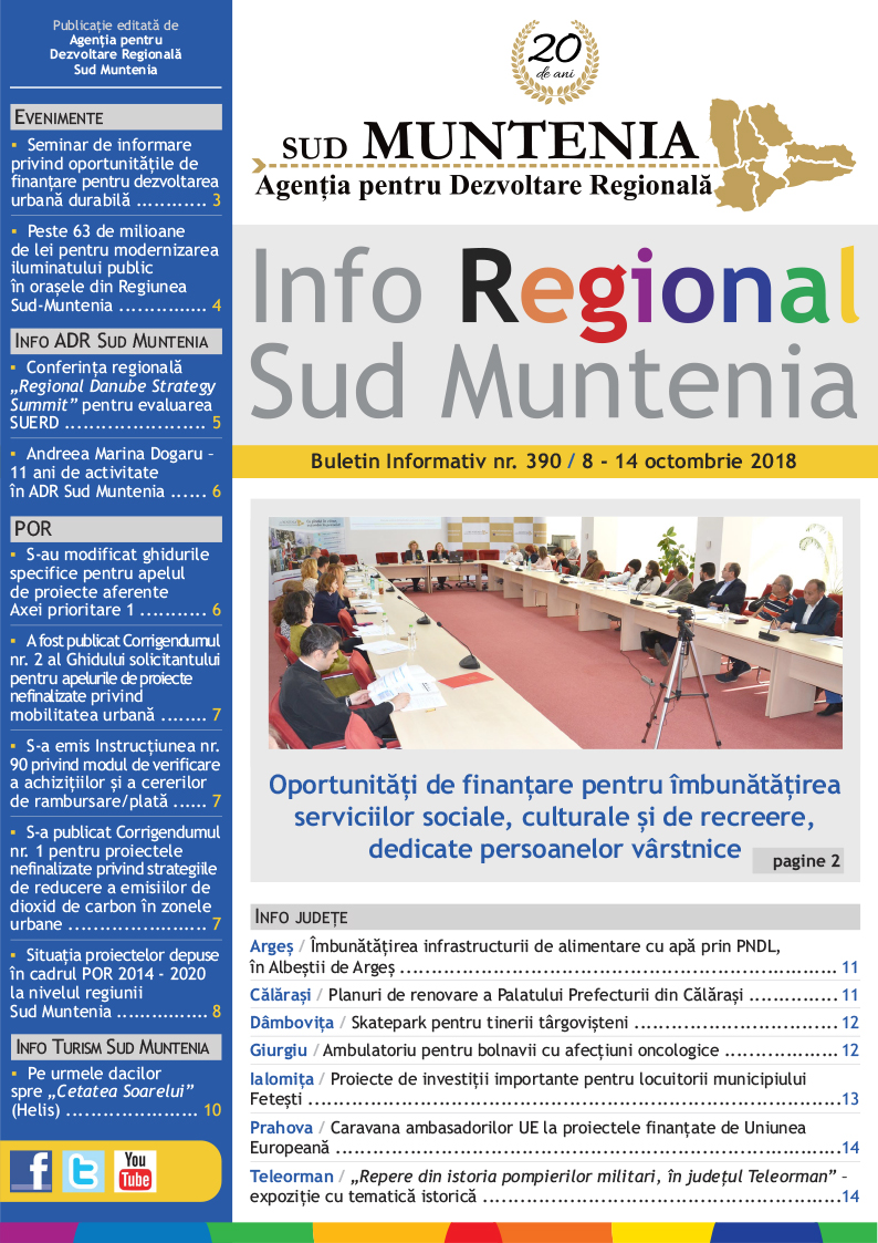 A apărut buletinul informativ Info Regional Sud Muntenia nr. 390!
