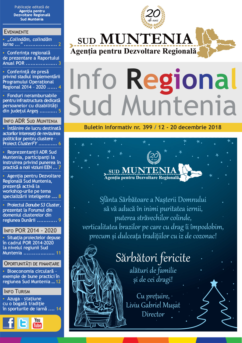 A apărut buletinul informativ Info Regional Sud Muntenia nr. 399!