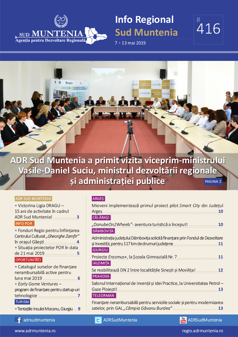A apărut buletinul informativ Info Regional Sud Muntenia nr. 416!
