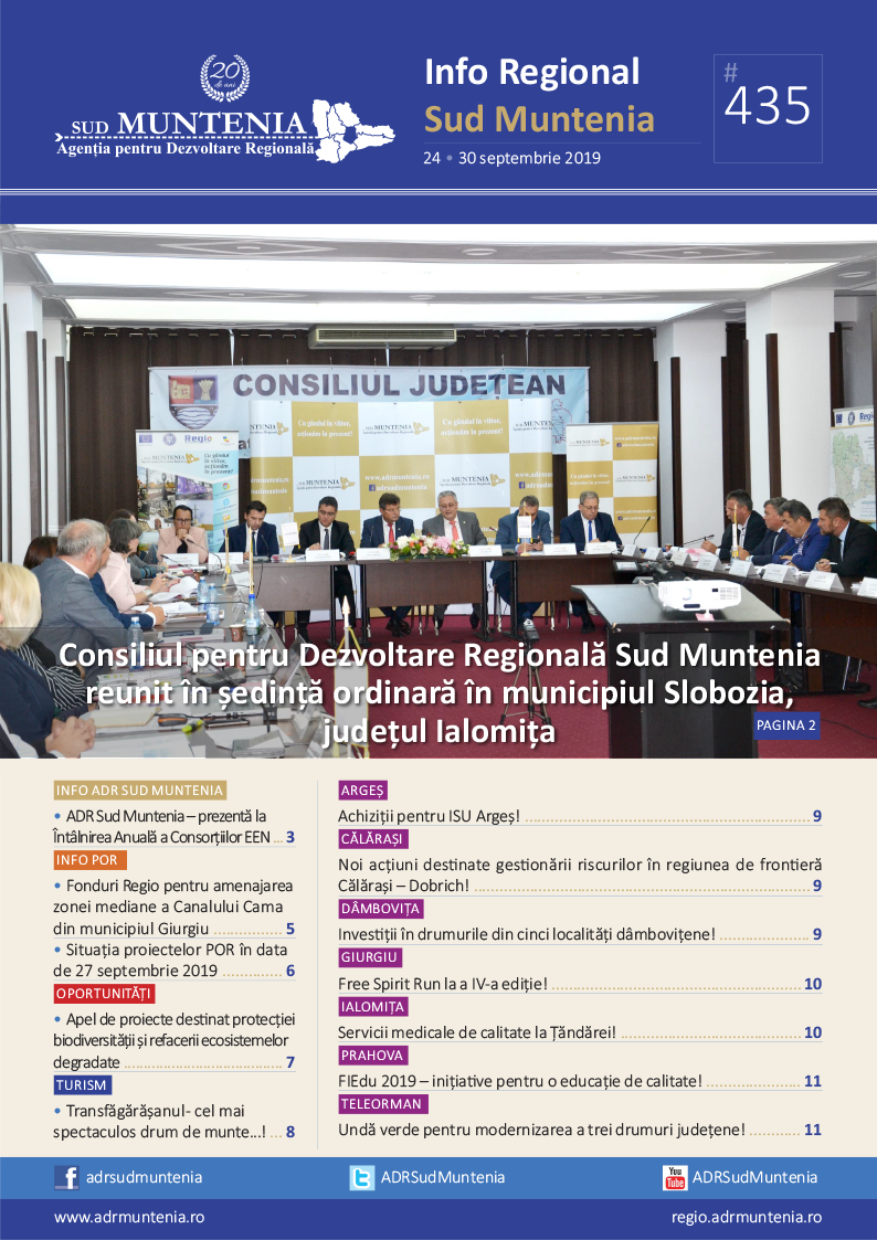A apărut buletinul informativ Info Regional Sud Muntenia nr. 435!