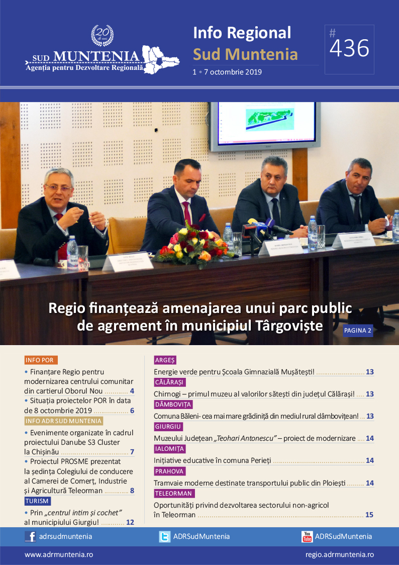 A apărut buletinul informativ Info Regional Sud Muntenia nr. 436!