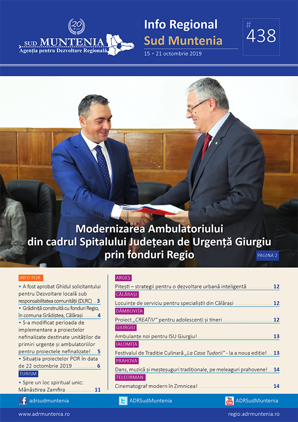 A apărut buletinul informativ Info Regional Sud Muntenia nr. 438!