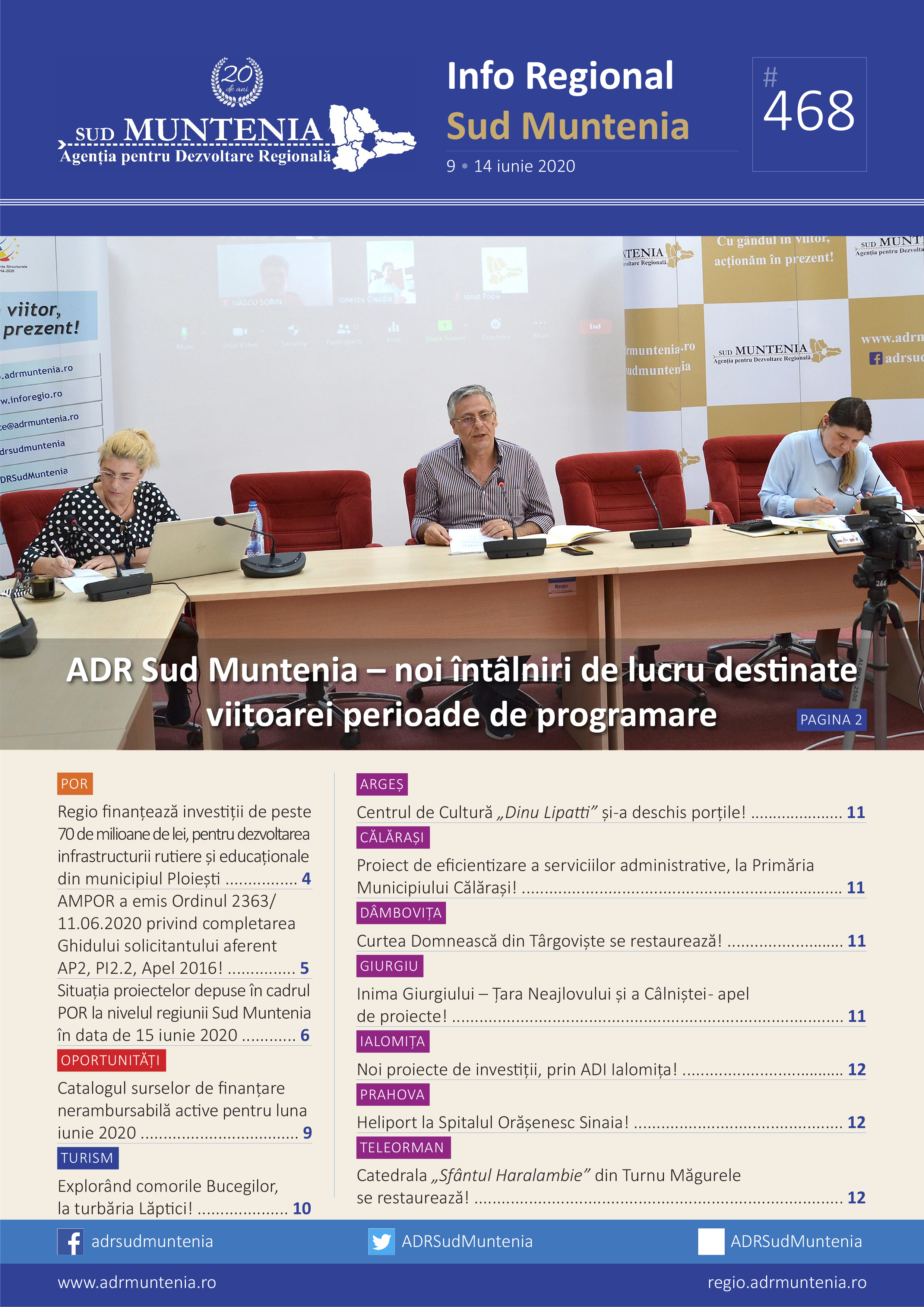 A apărut buletinul informativ Info Regional Sud Muntenia nr. 468!