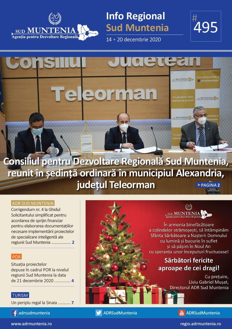 A apărut buletinul informativ Info Regional Sud Muntenia nr. 495!