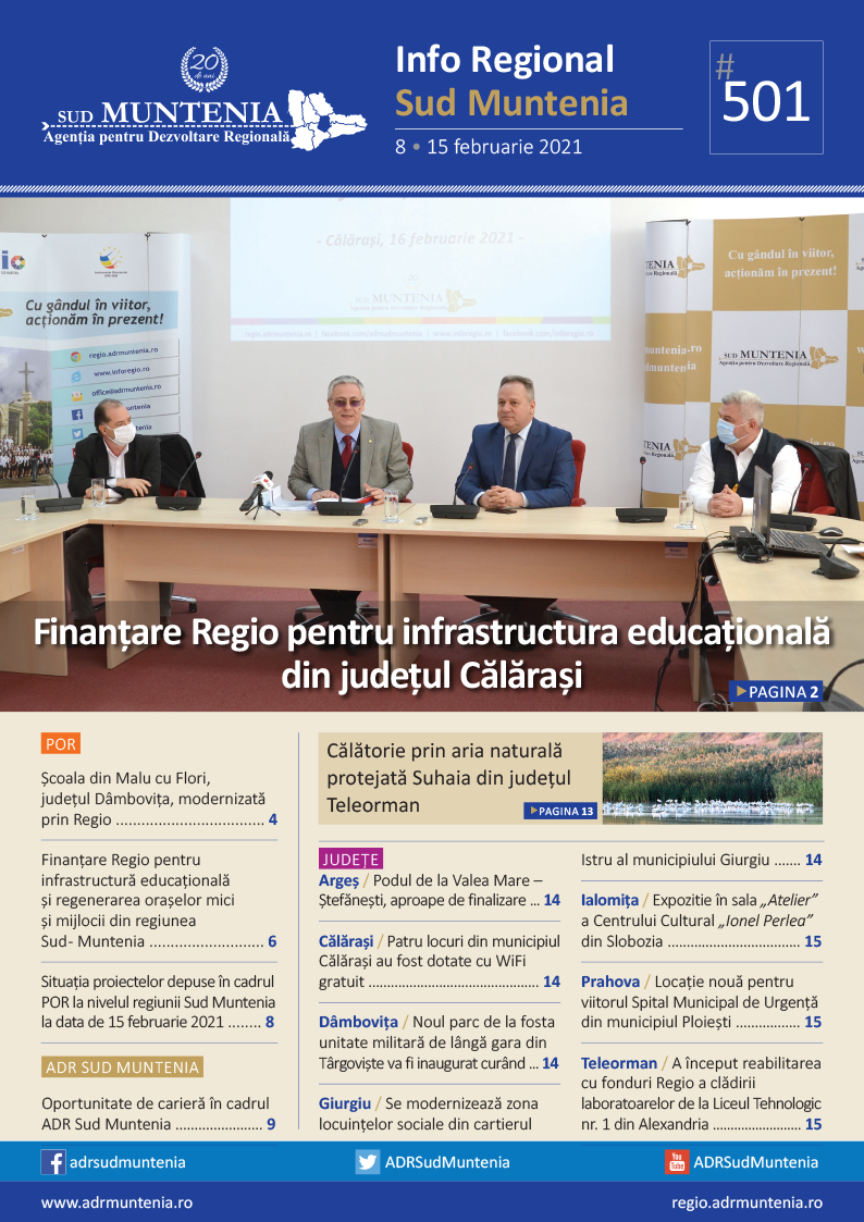 A apărut buletinul informativ Info Regional Sud Muntenia nr. 501!