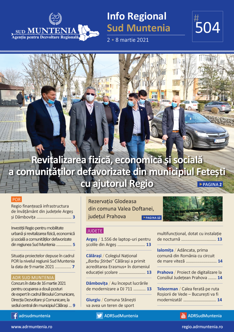 A apărut buletinul informativ Info Regional Sud Muntenia nr. 504!