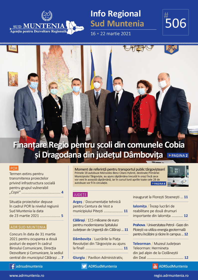 A apărut buletinul informativ Info Regional Sud Muntenia nr. 506!