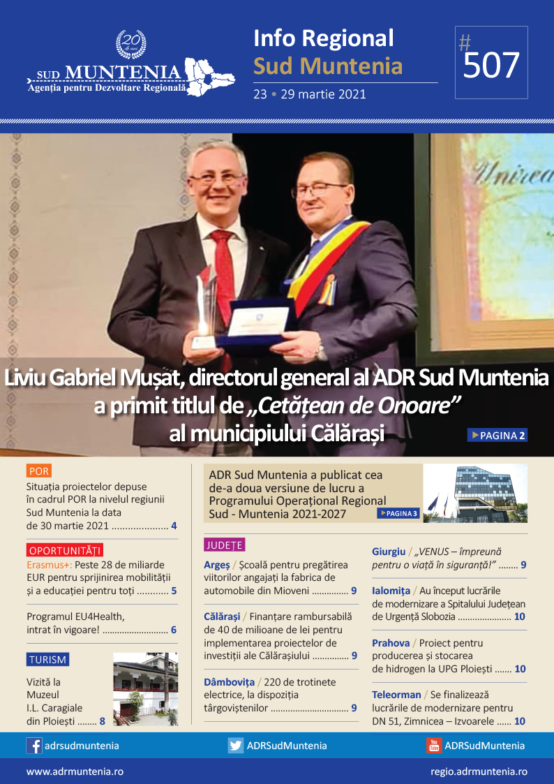 A apărut buletinul informativ Info Regional Sud Muntenia nr. 507!
