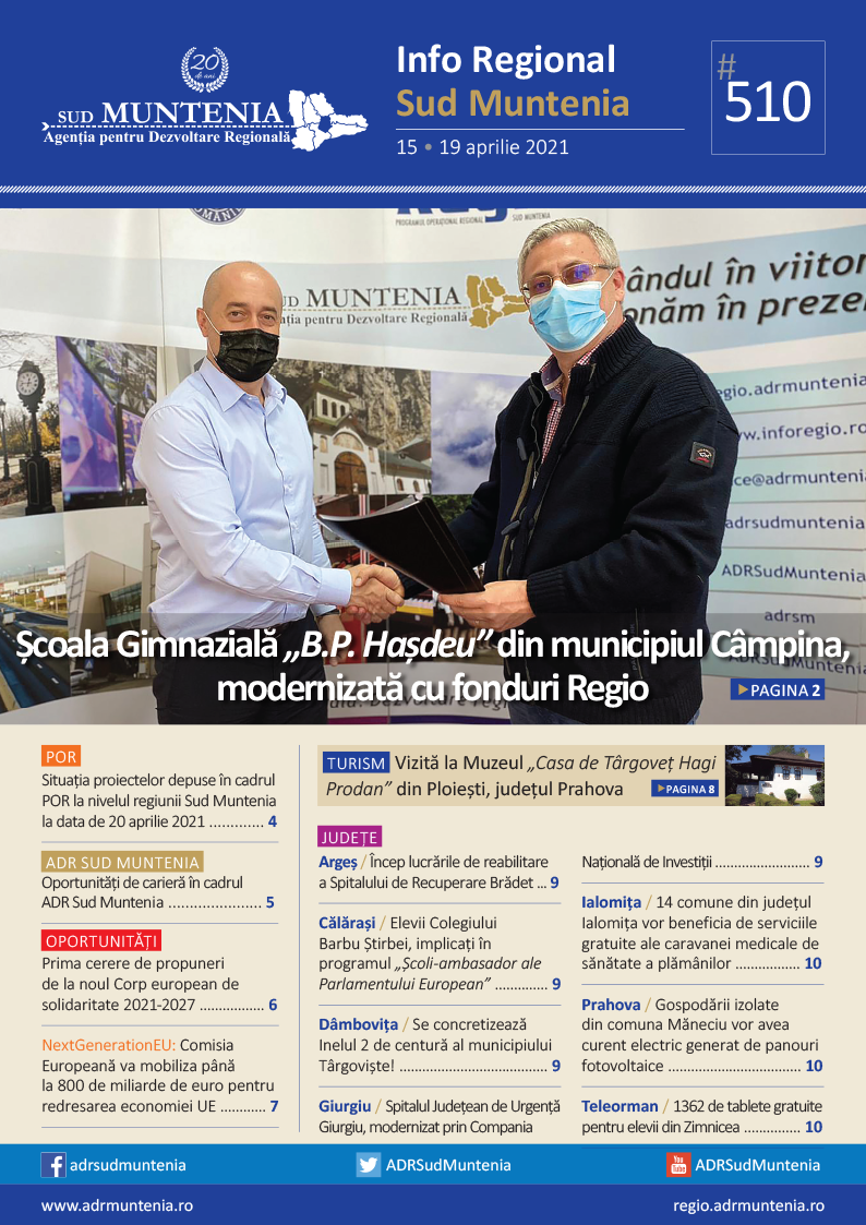 A apărut buletinul informativ Info Regional Sud Muntenia nr. 510!