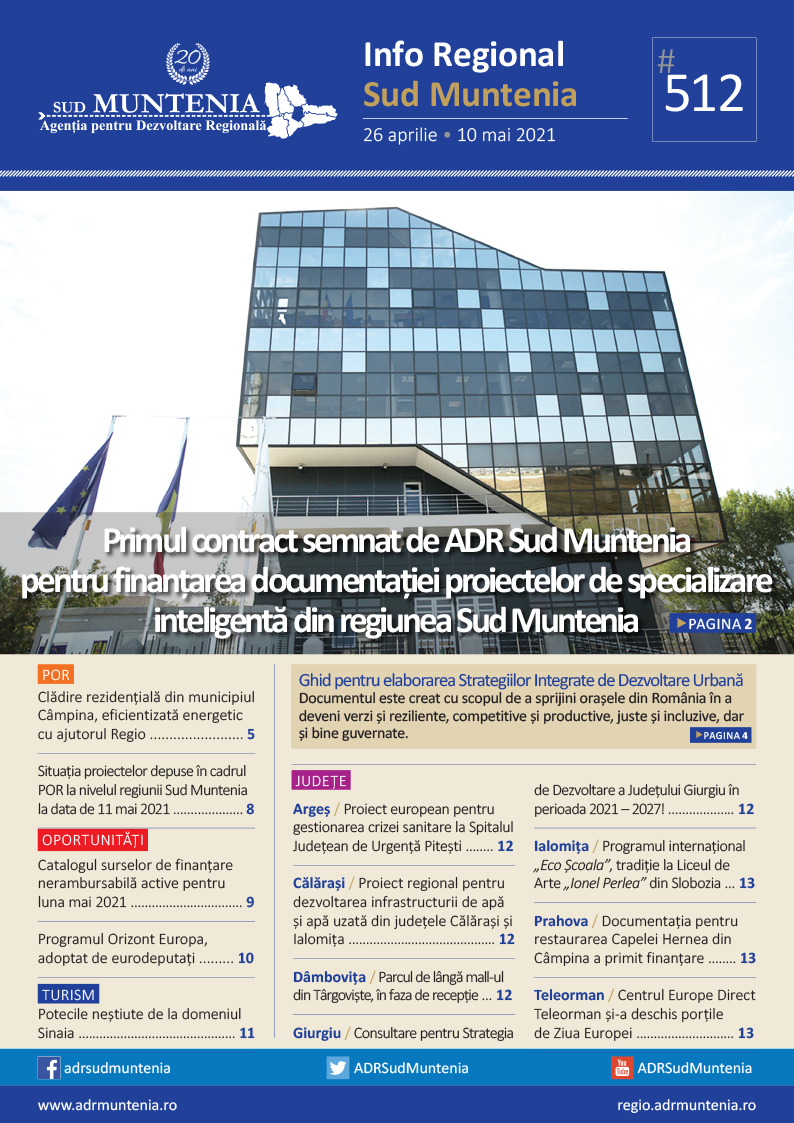 A apărut buletinul informativ Info Regional Sud Muntenia nr. 512!