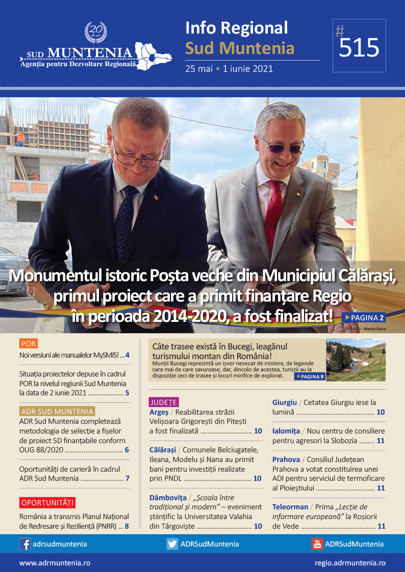 A apărut buletinul informativ Info Regional Sud Muntenia nr. 515!