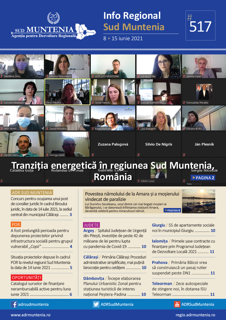 A apărut buletinul informativ Info Regional Sud Muntenia nr. 517!