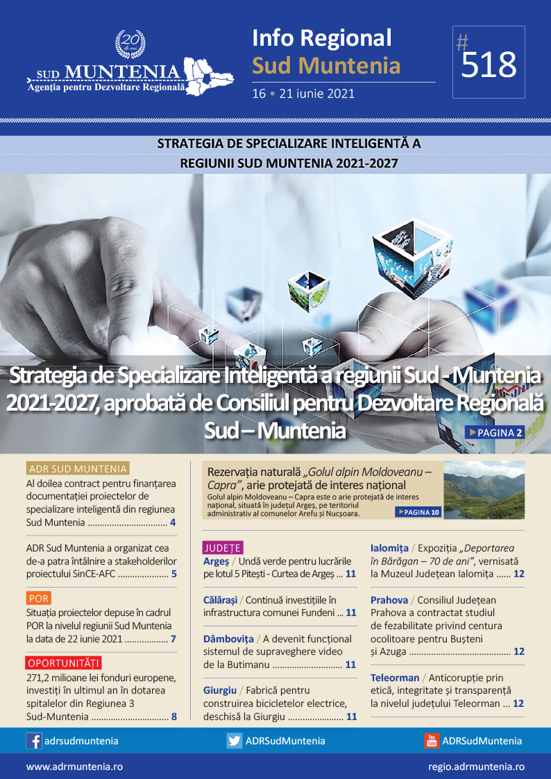 A apărut buletinul informativ Info Regional Sud Muntenia nr. 518!