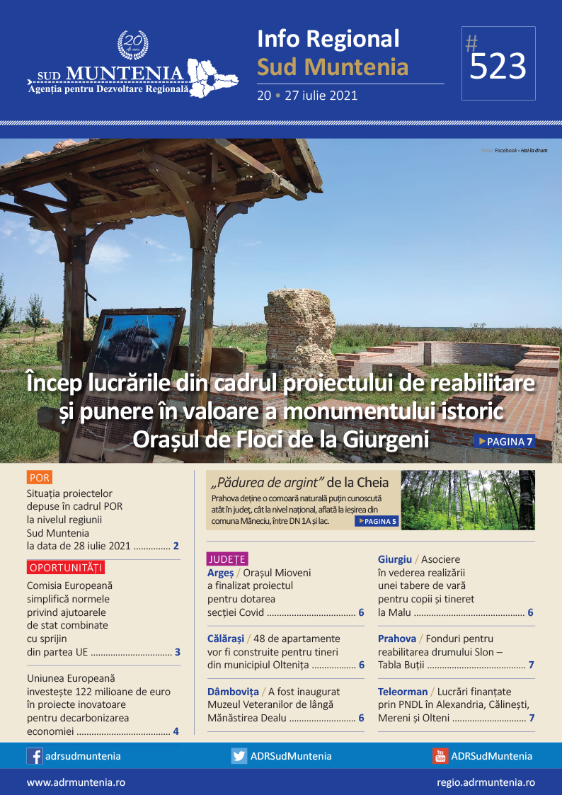 A apărut buletinul informativ Info Regional Sud Muntenia nr. 523!
