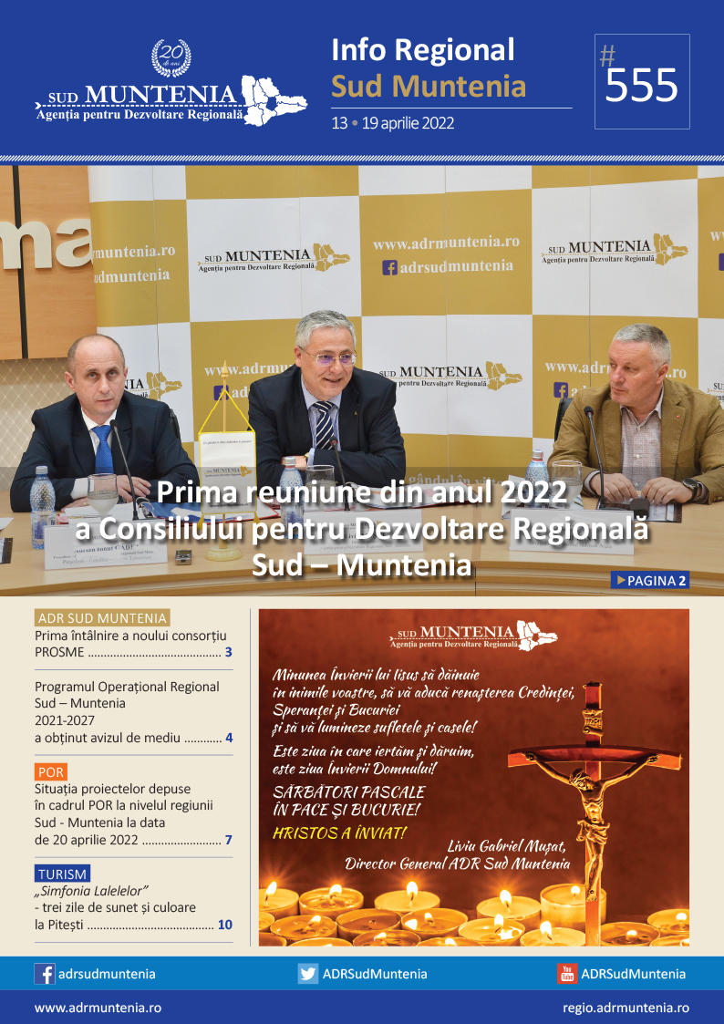 A apărut buletinul informativ Info Regional Sud Muntenia nr. 555!