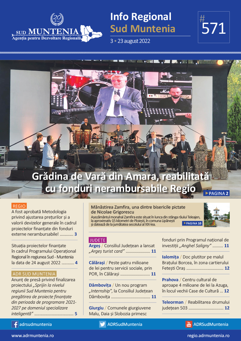 A apărut buletinul informativ Info Regional Sud Muntenia nr. 571!
