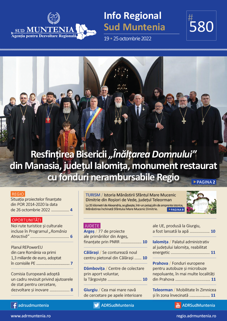 A apărut buletinul informativ Info Regional Sud Muntenia nr. 580!