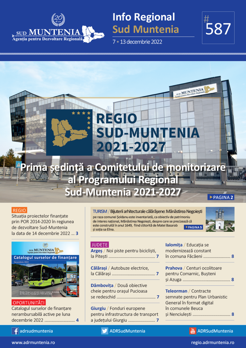 A apărut buletinul informativ Info Regional Sud Muntenia nr. 587!