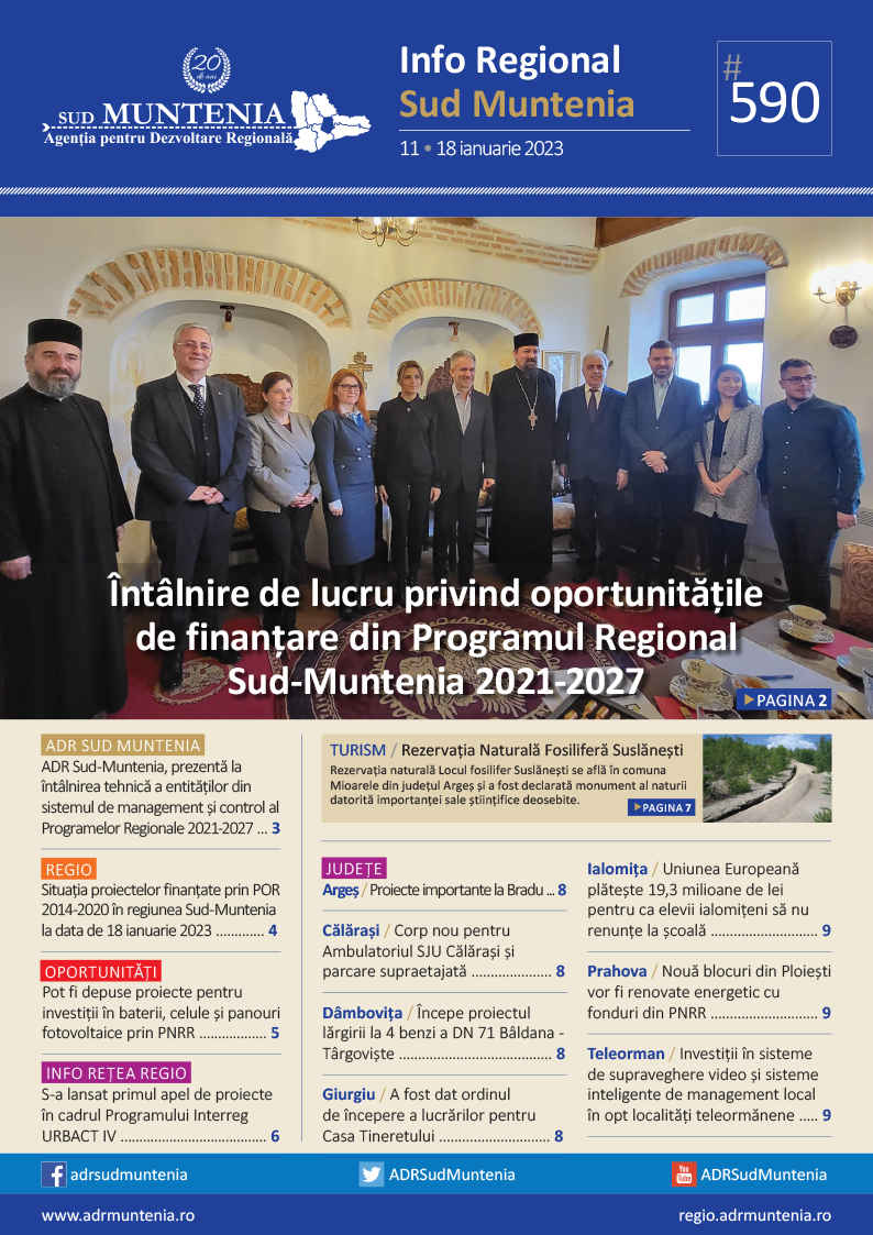 A apărut buletinul informativ Info Regional Sud Muntenia nr. 590!